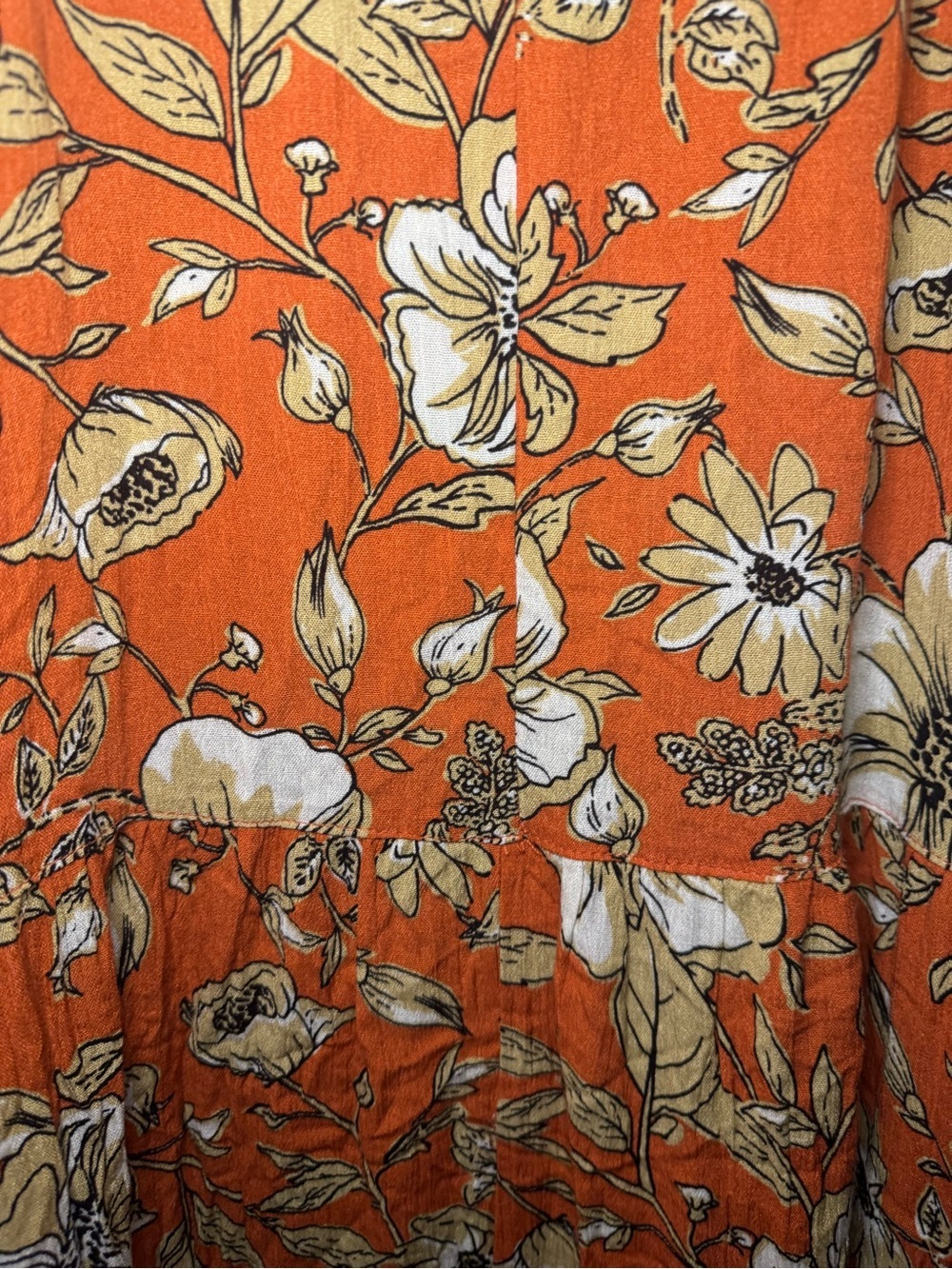 Kori Orange Floral Maxi Slip Dress with Adjustable Spaghetti Straps - Picture 9 of 10